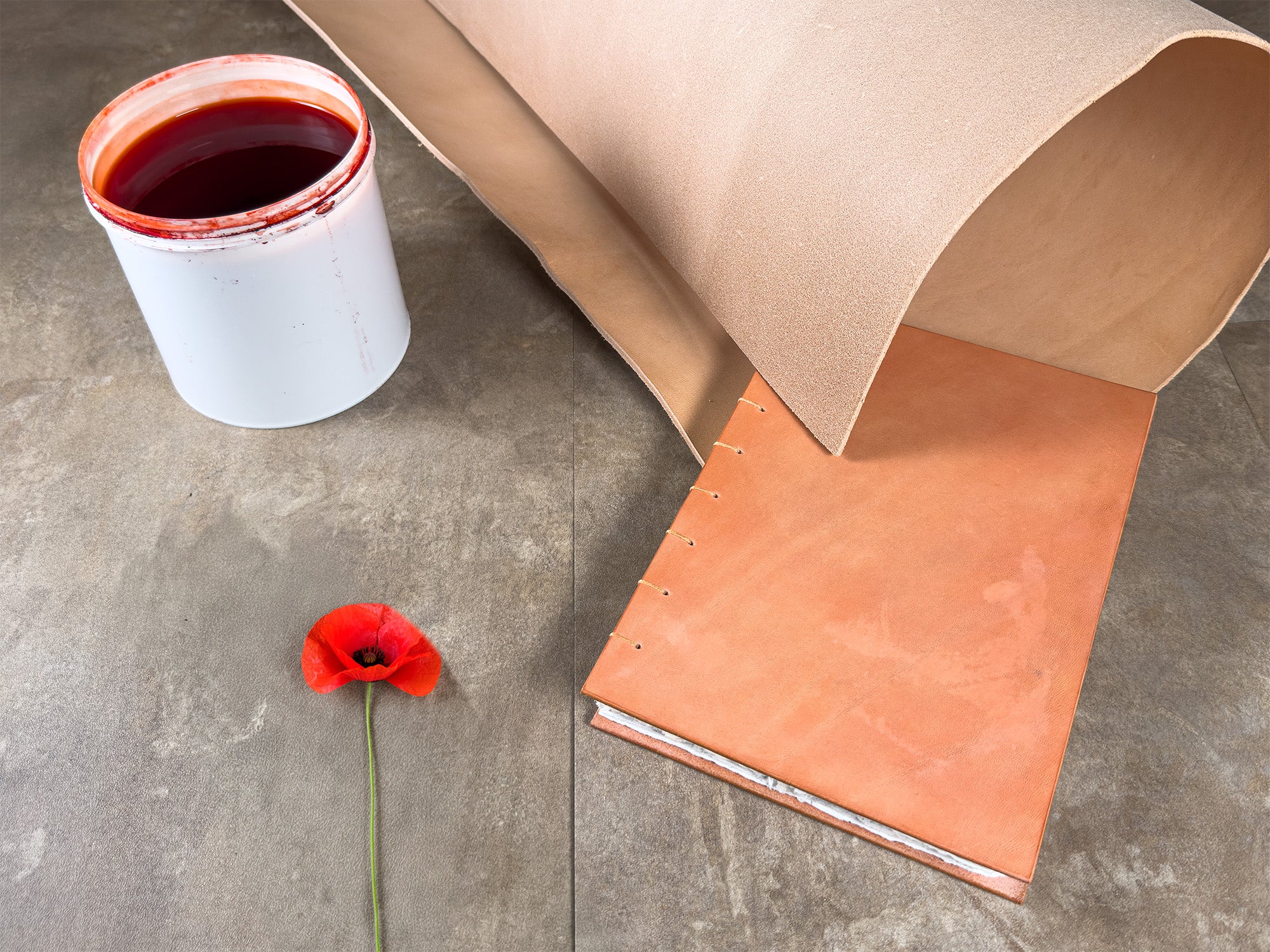 Il Dialogo del Papavero | Diario A5 con Carta Fatta a Mano | Soffio Artigiano